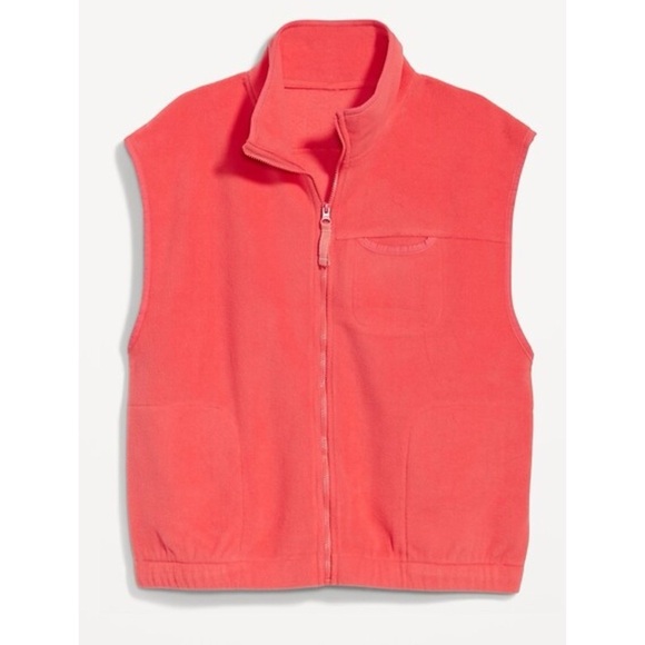 Old Navy Fleece Vest Coral NWOT - Picture 1 of 10